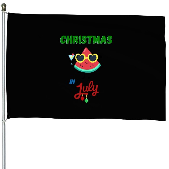 christmas in july cute watermelon House Flags for summer