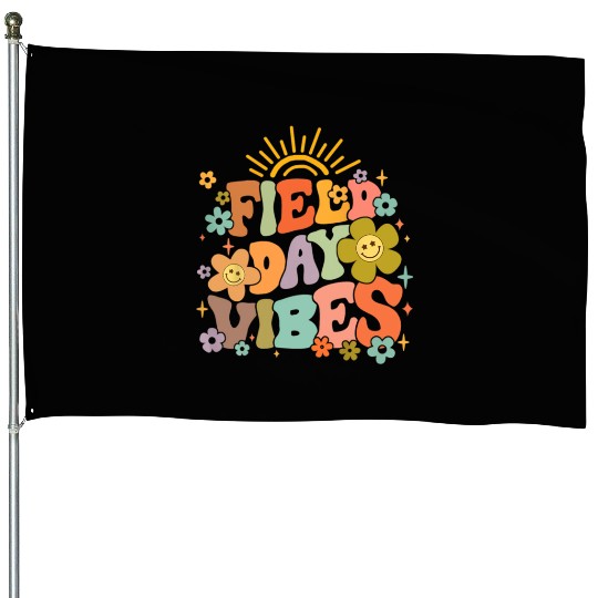 Field Day Vibes Summer Teacher Last Day Of School House Flags