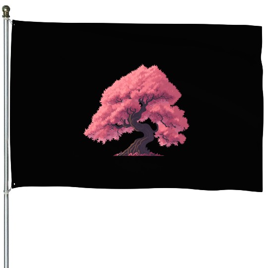 Sakura Tree in full bloom House Flags