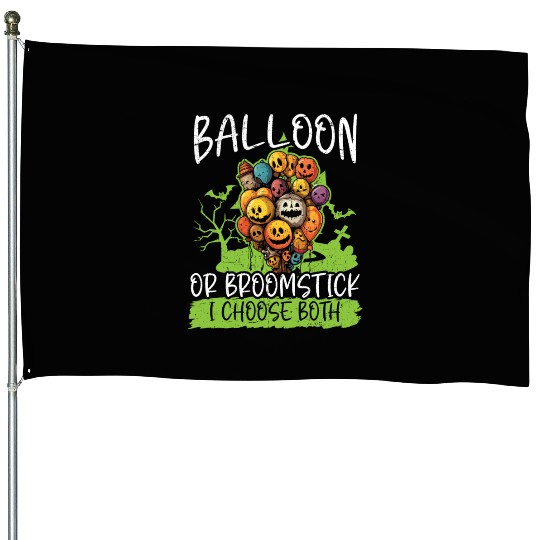 Balloon Halloween Trick Or Treat Spooky Boo Ghost House Flags