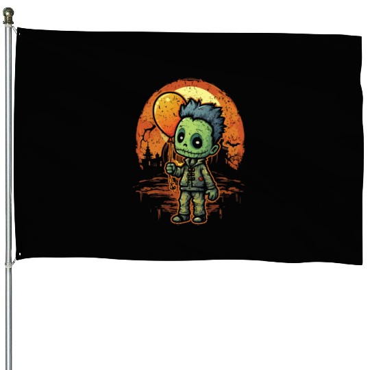 Balloon Halloween Trick Or Treat Spooky Boo Ghost House Flags