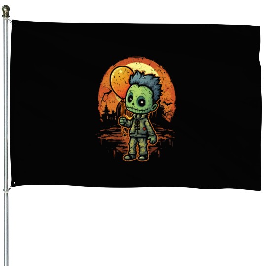 Balloon Halloween Trick Or Treat Spooky Boo Ghost House Flags