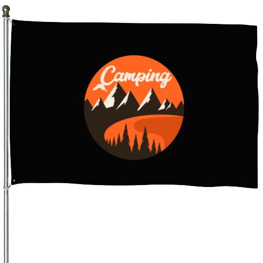 Happy Camper Camping House Flags