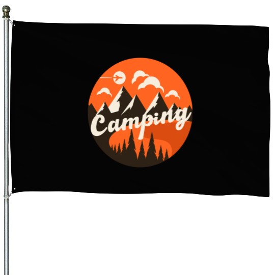 Happy Camper Camping House Flags
