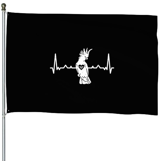 Cockatiel Heart Beat Parakeet Bird lover House Flags
