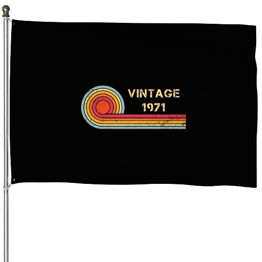 Vintage 1971 birthday retro design House Flags