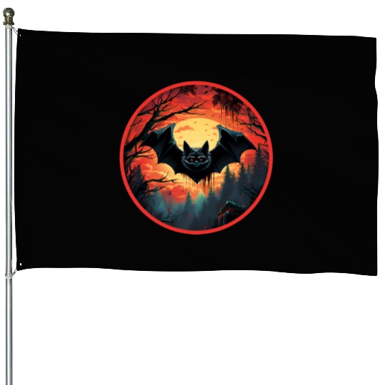 Bats Bat Fruit Bats Halloween House Flags