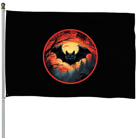 Bats Bat Fruit Bats Halloween House Flags