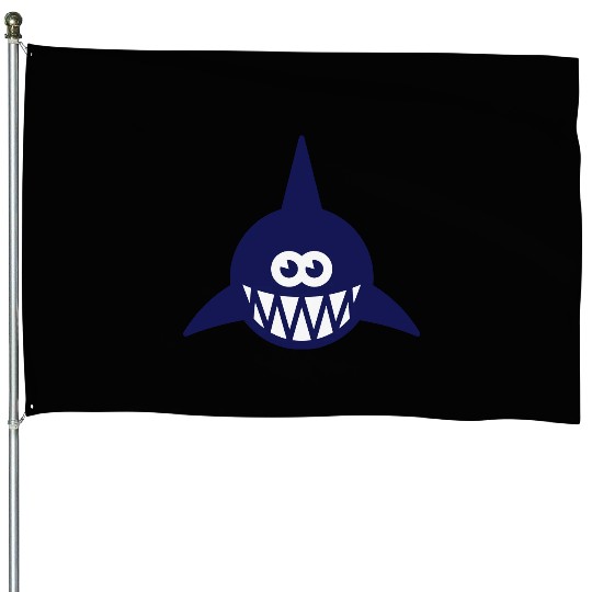 Fish Showing Teeth (Shark, Predator, Carnivore 2C) House Flags