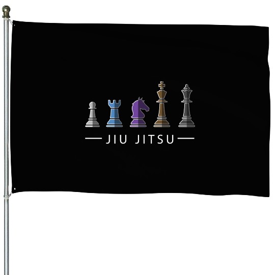 Bjj Brazilian Jiu Jitsu Chess Belt Fighter Mma House Flags