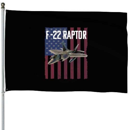 F 22 Raptor Aircraft USA Flag House Flags