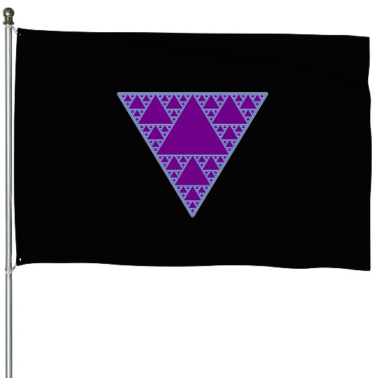 90s Triangle of Teal and Purple House Flags