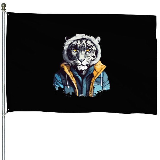 Street Style Snow Leopard | Leopard Lovers House Flags