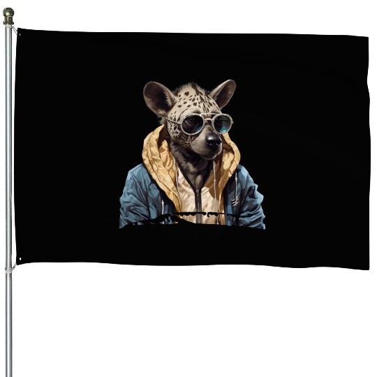 Street Style Spotted Hyena | Hyena Lovers House Flags