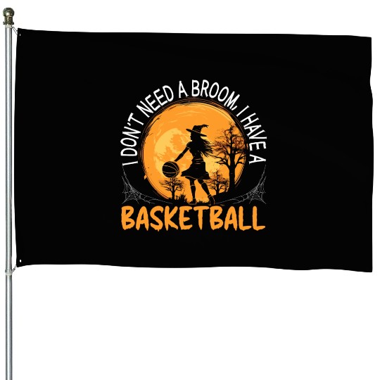 Basketball Halloween Trick Or Treat Spooky Baller House Flags
