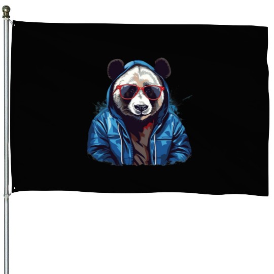 Street Style Giant Panda | Panda Lovers House Flags