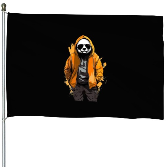 Street Style Giant Panda | Panda Lovers House Flags