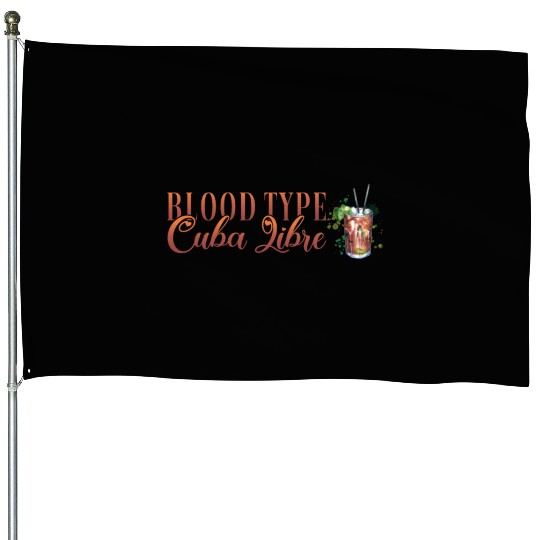 Blood Type Cuba Libre Cocktail Bartender House Flags