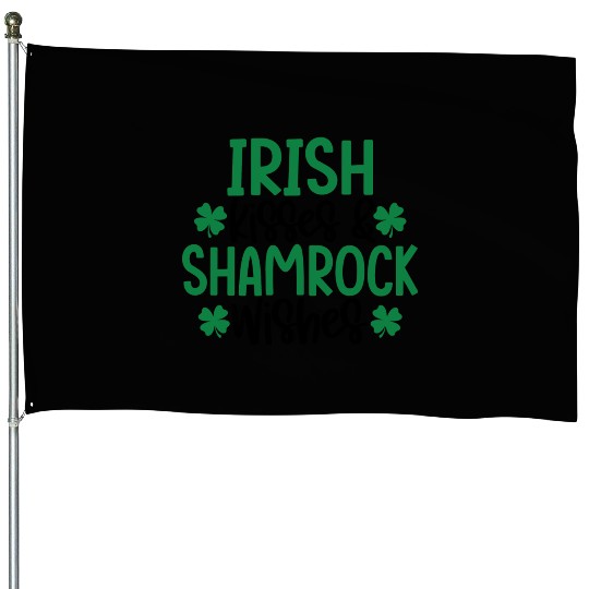 Irish Kisses And Shamrock Wishes Clover House Flags