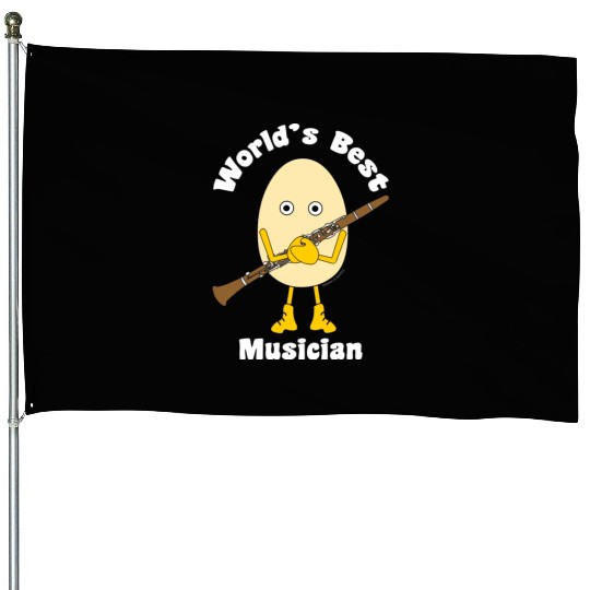 World s Best Clarinet Musician White Text House Flags