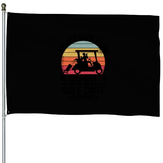 Beer Golf Cart Funny Golfer Vintage Golfing Quotes House Flags