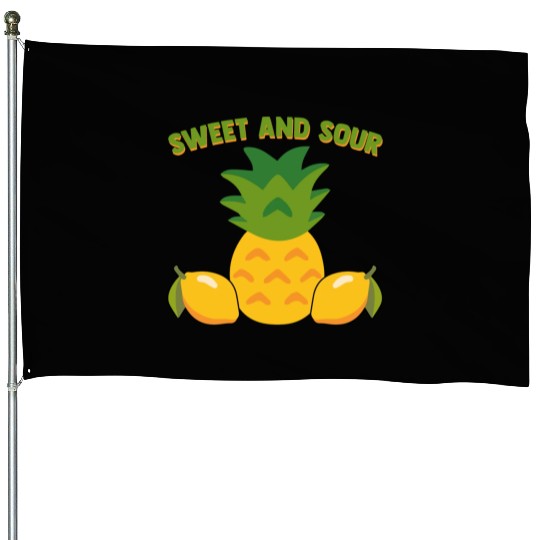 Pineapple And Lemon Vibes For Sweet And Sour House Flags