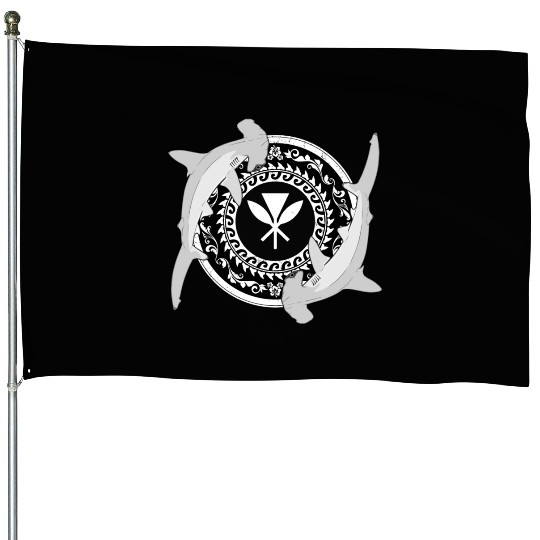 Kanaka Maoli Hammerhead Shark House Flags