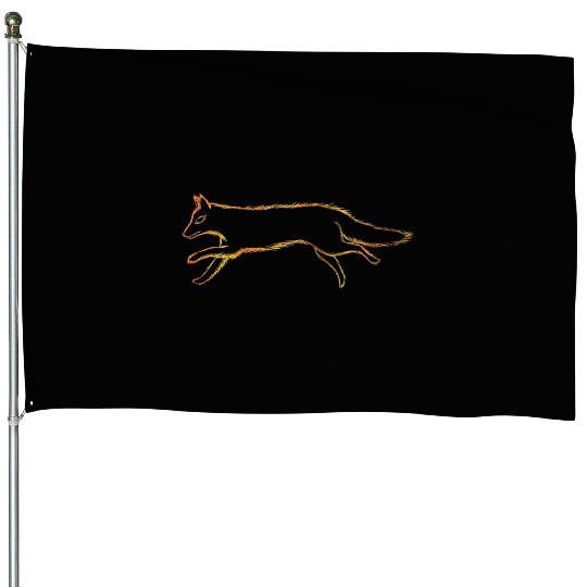 Running Red Fox Logo House Flags