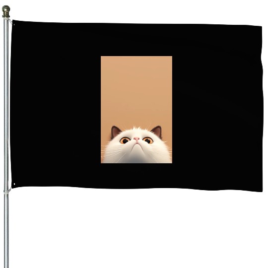 Cranky Whiskers - Adorable Grumpy Cat House Flags