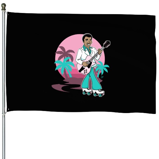 Breezin' on Wheels Retro Cartoon - Malibu Style House Flags