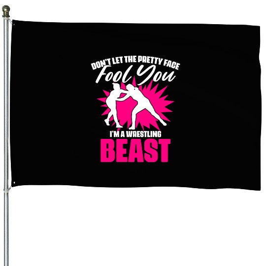 Funny Wrestling Sports Humor For A Girl Freestyle House Flags