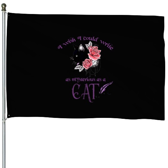 Mysterious Cat Edgar Allan Poe House Flags