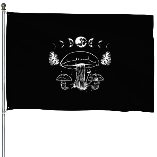 Mushroom Aesthetic Cute Fungi Lover Cottagecore House Flags