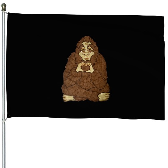 Big Heart Bigfoot House Flags