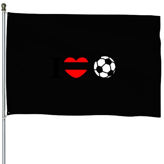 Monogram logo soccer heart House Flags