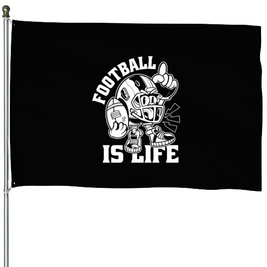 Football Is Life American Football Lover Game Day House Flags