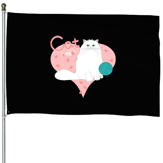 Love Persian Cat House Flags
