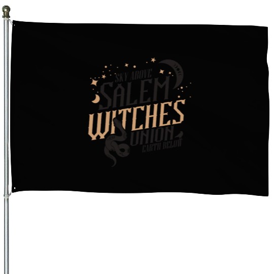 Salem Witches Union Black House Flags