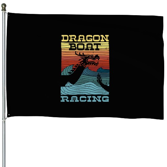 Dragon Boat Racing Retro Look House Flags