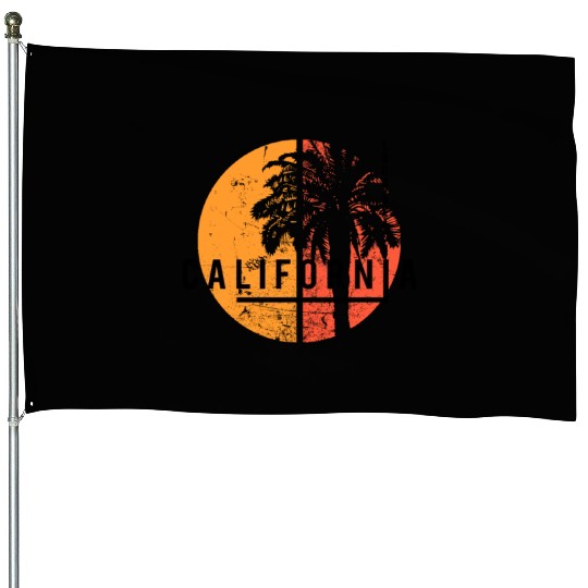 Long Beach California Cool Native Palm Tree House Flags