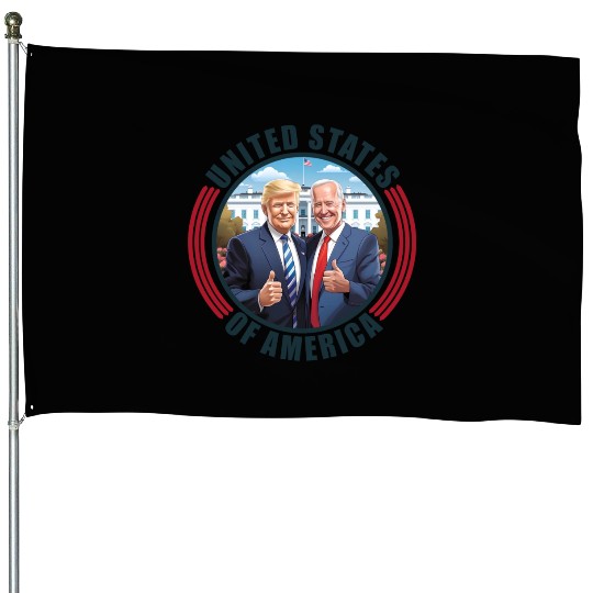 President USA Donald Trump Joe Biden House Flags