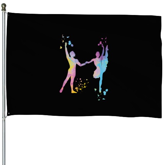 Ballet Dance Couple Woman Ballerina House Flags
