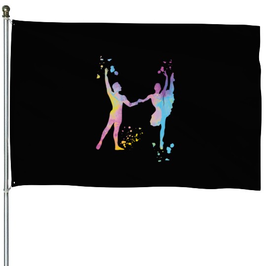 Ballet Dance Couple Woman Ballerina House Flags