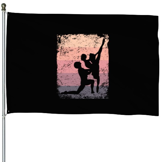 Ballet Dance Couple Vintage Ballerina House Flags