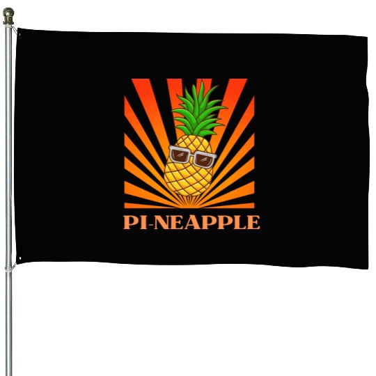 Pi Day Pineapple House Flags
