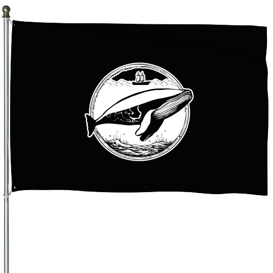 Whale Ocean Marine House Flags