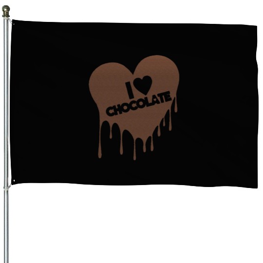 I Love Chocolate Candy Heart Lover House Flags