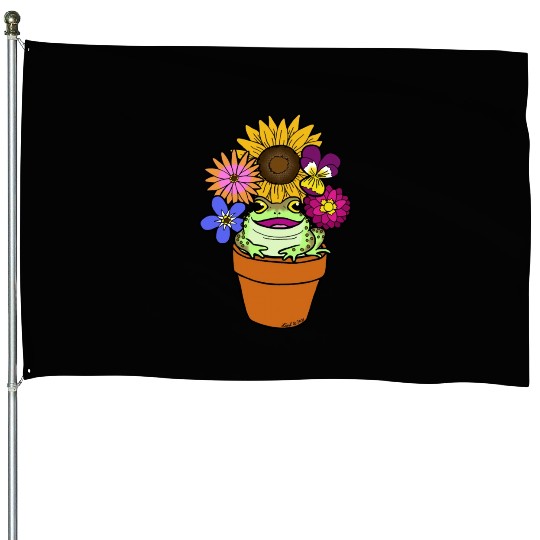 Flower Pot Toad House Flags