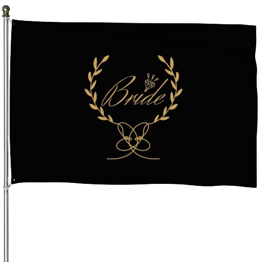 Bride Wedding Honeymoon House Flags