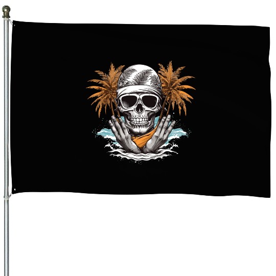 Summer paradise beach House Flags Design